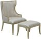Currey & Company Garson Silver/Fresh File Linen Ottoman-2