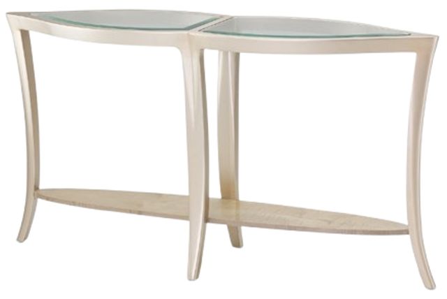 Michael Amini® Malibu Crest Glass Top Console Table with Chardonnay Base-0