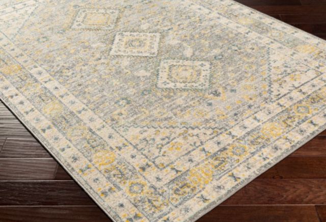 Surya City Light Cream/Light Gray/Mustard 4'x6' Area Rug-3