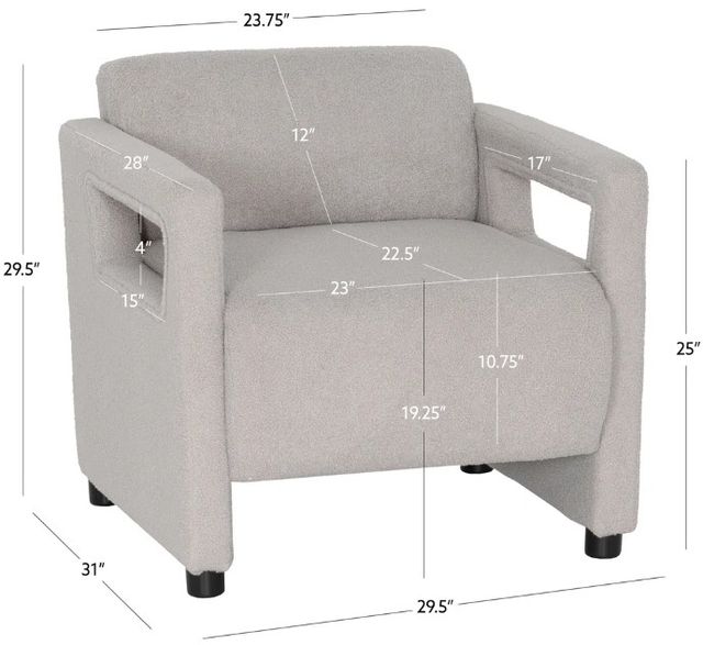 Linon Liam Gray Accent Chair-2