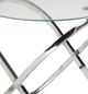 Brassex Inc. Glass Top Accent Table with Silver Base-1