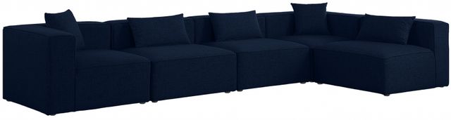 Meridian Furniture Cube 5-Piece Navy Modular Sectional Set-0
