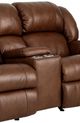 HomeStretch Laredo Cognac Leather Manual Reclining Loveseat-2