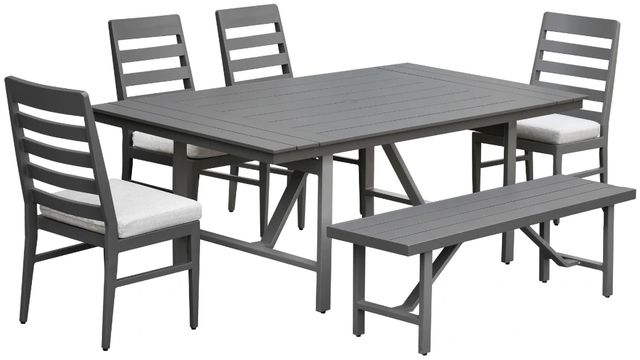 Intercon Navarro 5-Piece Mocha Aluminum/Fabric Outdoor Dining Table Set with Chairs-0