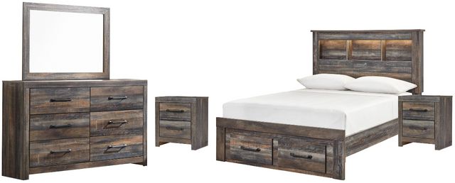 Drystan 5 Piece Bookcase Bedroom - Multi
