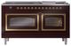 Ilve® Nostalgie II Noblesse 60'' Burgundy Pro Style Dual Fuel Range with Brass Trim-1