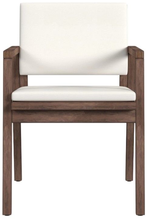 Flexsteel® Outdoor Nova 2-Piece Ivory/Dark Brown Arm Dining Chair-1