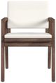 Flexsteel® Outdoor Nova 2-Piece Ivory/Dark Brown Arm Dining Chair-1