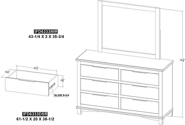 International Furniture Direct Golden Loft Gray Dresser-2