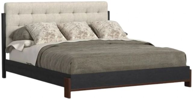 Flexsteel® Waterfall Ebony King Upholstered Panel Bed-0