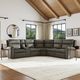 Flexsteel® Wyatt 6-Piece Gunmetal Power Reclining Sectional with Power Headrest and Lumbar-1
