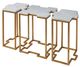 Chelsea House Trio 3-Piece White Accent Table with Antique Gold Leaf Base Set-1