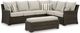 Signature Design by Ashley® Brook Ranch Set of 3 Brown Outdoor Sofa Sectional/Bench with Cushion-0