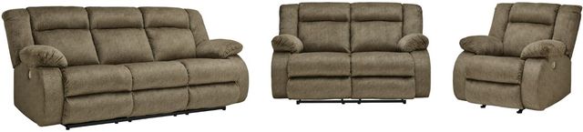 Signature Design by Ashley® Burkner 3-Piece Mocha  Power Reclining Living Room Set-0