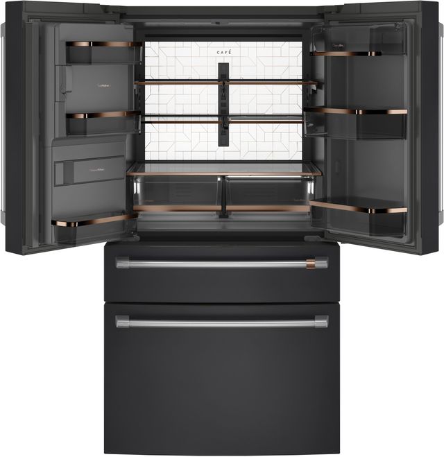 Café™ 36 in.  27.6 Cu. Ft. Matte Black 4-Door French Door Refrigerator-CVE28DP3ND1-1