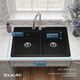 Elkay Quartz Classic® Black 33" x 22" x 5-1/2" Double Bowl Drop-In ADA Sink with Perfect Drain®-4