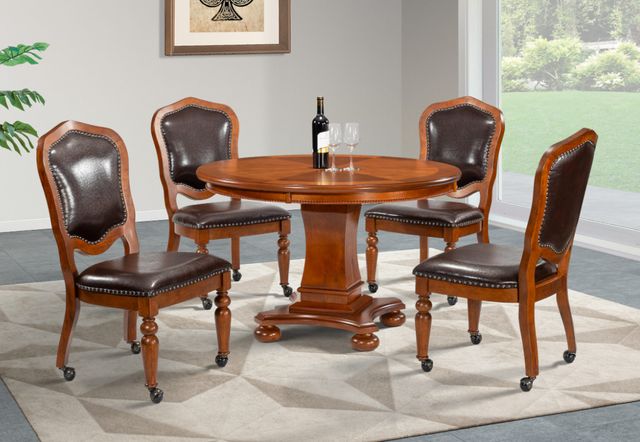 Cramco Bellagio Cherry/Cordovan Caster Dining Side Chair-2