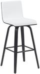 Armen Living Vienna 2-Piece Black Brushed/White Swivel Barstool Set-0