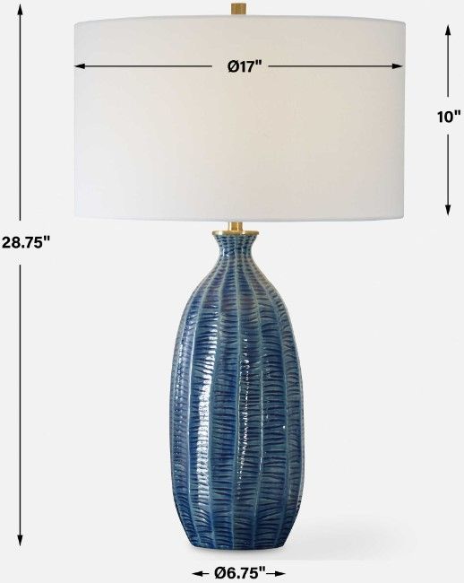 Uttermost® Bixby Blue Glaze Table Lamp-2