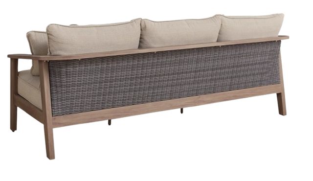 Signature Design by Ashley® Harmony Headlands Gray/Natural Fabric/Wooden Outdoor Sofa-3