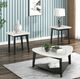 Furniture of America® Thisted White Triangle Marble Coffee Table with Black Base-1