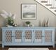 Jofran Inc. Isabella Blue 86" Mirrored Accent Cabinet-1