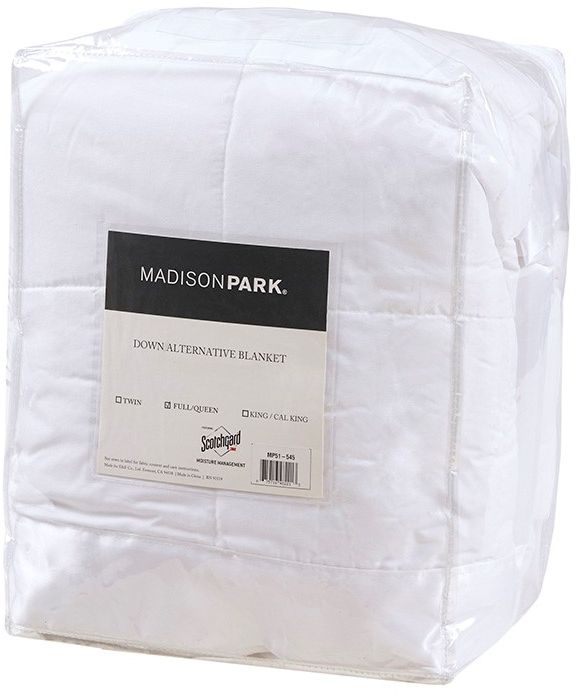 Olliix by Madison Park White All Season Hypoallergenic Microfiber Down Alternative Full/Queen Windom Blanket-2