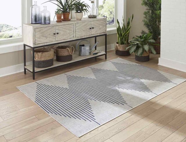 Signature Design by Ashley® Alverno White/Blue 5'x7' Medium Area Rug-3