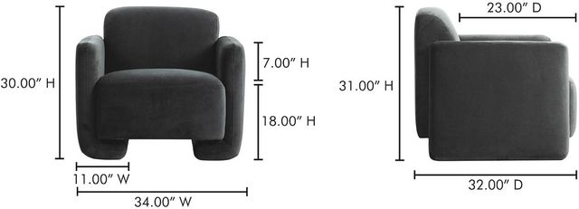 Moe's Home Collection Fallon Shadow Grey Accent Chair-2