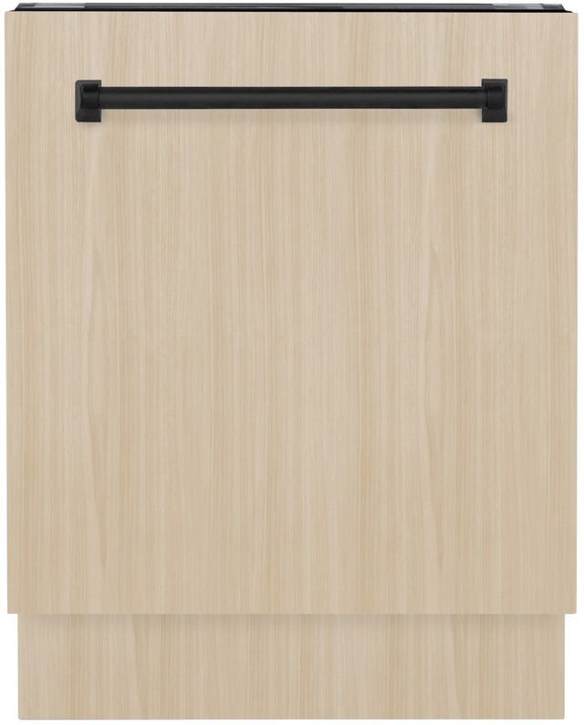 ZLINE Tallac Autograph Edition 24" Panel Ready 3rd Rack Tall Tub Top Control Built In Dishwasher with Matte Black Handle