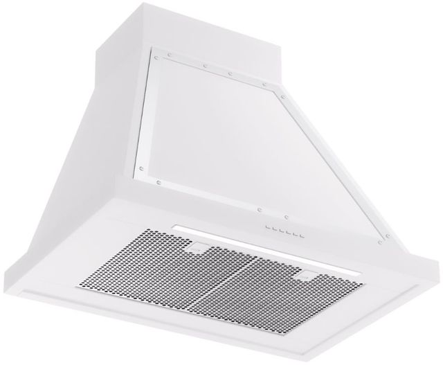 Ilve® Nostalgie II Noblesse 30" White Wall Mounted Range Hood with Chrome Trim-1