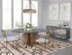 Bassett Mirror Symmetry Glass Top Dining Table with Antiqued Silver Leaf Base-3