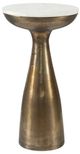 Uttermost® Torin White Indoor-Outdoor Drink Table with Antique Brass Base-0