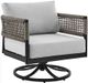 Armen Living Felicia Black/Grey Outdoor Patio Swivel Rocking Chair-0