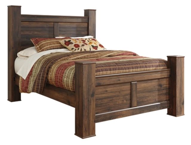 Signature Design by Ashley® Quinden 6-Piece Dark Brown Queen Poster Bed Set-1