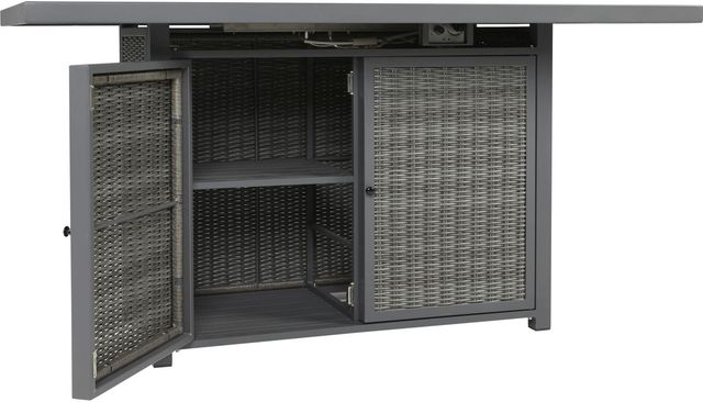Signature Design by Ashley® Palazzo Gray Outdoor Bar Table with Fire Pit-1