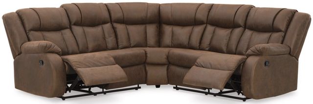 Signature Design by Ashley® Trail Boys 2-Piece Walnut Reclining Sectional-1