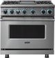 Viking® 7 Series 36" Stainless Steel Pro Style Dual Fuel Range-0