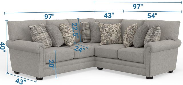 Jackson Furniture Livingston 2-Piece Linen Curved Sectional-2