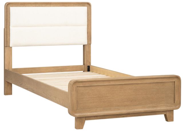 Legacy Kids Teen Theo Desert Oak/White Twin Youth Upholstered Panel Bed-0