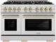ZLINE Select Autograph Edition 48" Stainless Steel Pro Style Dual Fuel Range with Champagne Bronze Accents-0