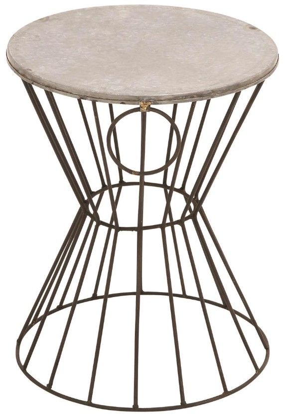 Deco Marche Gray Drum Table-0