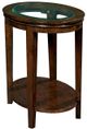 Kincaid Furniture Glass Top Maple Oval End Table with Amaretto Base-0