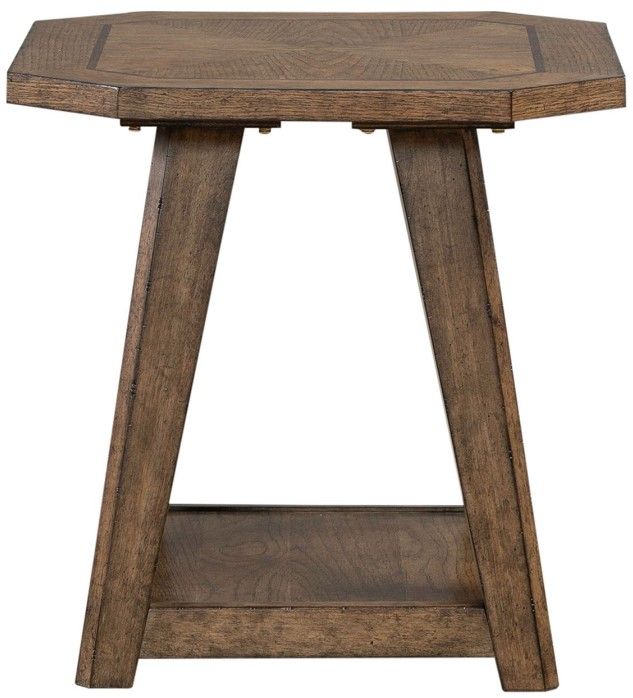 Liberty Furniture Carolina Park Amber Brown Octagonal End Table-2