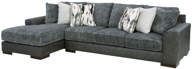 Signature Design by Ashley® Larkstone 2-Piece Pewter Left-Arm Facing Sofa Sectional and Chaise-0