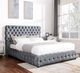 Crown Mark Flory Gray Upholstered Queen Panel Bed-0