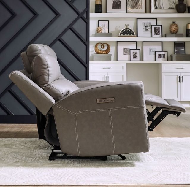 Liberty Furniture Camden Aline Light Gray Leather Power Reclining Loveseat with Console-3