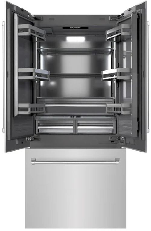 ZLINE 36" 19.6 Cu. Ft. Stainless Steel Built-In Bottom Freezer Refrigerator with Graphite Gray Interior-1
