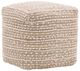 Dovetail Furniture Yuri Beige/Ivory Pouf-0