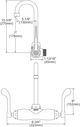 Elkay Chrome Foodservice 3-8" Adjustable Centers Wall Mount Faucet with 6" Wristblade Handle-1